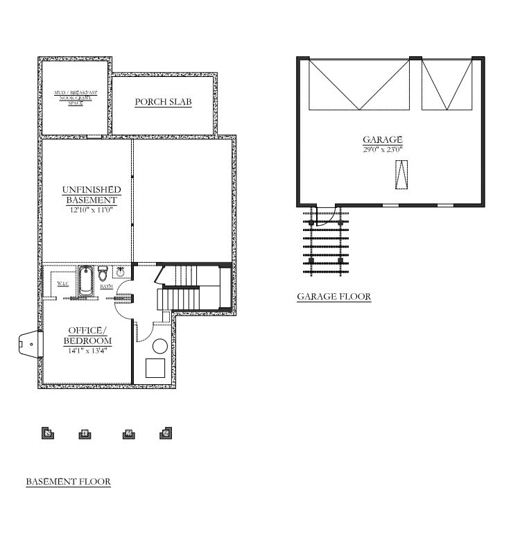 Bradford Basement & Garage Floor Plans